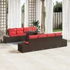 vidaXL vidaXL Vrtna sedežna garnitura 7 pcs Rjava in rdeča 100 x 55 x 73 cm, (5000020219)