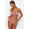 Trendyol cvetlično vzorčasto vezano dno z običajno nogo bikini dno