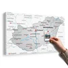 Slika na pluti sivi zemljevid Madžarske s kontrastom - 120x80 transparent