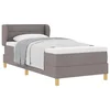 Vidaxl Postelja z vzmetnico z vzmetnico Taupe 90 x 190 cm blago