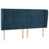 Vidaxl Vzglavje z ušesi temno modra 183x23x118/128 cm žamet