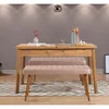 Hanah Home Set Trpezarijski sto i 2 klupe Santiago 0900, Bež
