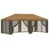 Vidaxl Paviljon s stenami 6 x 3 m Bež Poliester in jeklo 190
