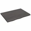 Vidaxl Stenska polica temno rjava 80x60x(2-4) cm trdna hrastovina
