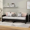 Dnevni ležaj na izvlačenje crni 2x(90x190) cm masivna borovina
