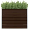 Povišena vrtna gredica smeđa 100 x 100 x 77 cm pocinčani čelik