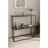 Hanah Home komoda Oskar, 80 cm, crna / dimljeno staklo