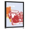 Plakat retro avto z abstrakcijo - 60x90 white
