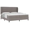 vidaXL vidaXL Postelja s vzmetnico Taupe 200x200 cm Tkanina, (22051373)