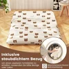 Costway Japonska futon vzmetnica 140x200 cm rjavi medved z pralnim prevlekom in torbo za prenašanje