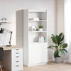 Visoka komoda bijela 70x35x180 cm od konstruiranog drva