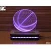 Black Cut 3D Lampa Košarkaška Lopta Roze
