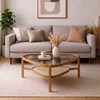 Hanah Home klub sto Capella 95, 95 cm, orah / travertin