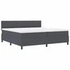 Vidaxl LED Box Spring Postelja Temno siva in bela 200 x 200 cm