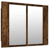 LED kupaonski ormarić s ogledalom boja hrasta 60x12x45cm drveni