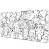Decormat Podloga za pisalno mizo Doodle -style mačke 120x60 cm