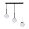 Pompei Pendant Lamp Black 3X40W E27 White Lampshade