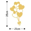 Wallity Zidna dekoracija Balloons, 21 x 35 cm, Zlatne boje