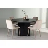 Venture Design Jedilna miza in stol Matilda Night, miza 130x75 cm, stol 56x87x49 cm, črno rjava