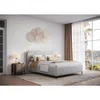 MID.YOU OBLAZINJENA POSTELJA 140 cm x 200 cm , les, tekstil, leseni material svetlo siva