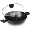shumee Globoka granitna ponev s steklenim pokrovom BLACK LINE 28 cm, 3,5 l