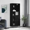 Visoka komoda crni 69,5x34x180 cm konstruirano drvo