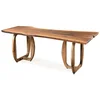 Casa Padrino luxury solid wood dining table brown 200 x 100 x H. 76 cm - Kitchen table made of solid walnut wood - Dining room furniture - Solid wood furniture - Luxury furniture