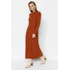 Trendyol Modest Ženska haljina Tctaw24Eb00025, Smeđa