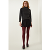 Happiness Istanbul Womens Anthracite Pearl Detailed Turtleneck Knitted Blouse
