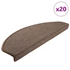 VIDAXL samolepilna preproga za stopnice, polkrožna, kavna rjava, 65×24×4 cm, 20 kos