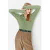 Trendyol Mint Polo Collar Knitwear Sweater