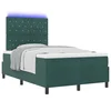 LED Box Spring Krevet Tamnozelena 120 x 190 cm Baršun