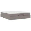 Vidaxl Otomanski posteljni okvir z vzmetnico taupe 160x200 cm blago