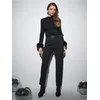 Sinsay - Pantalone straight fit sa pojasom - crno
