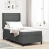 LED Box Spring Krevet s madracem Tamno siva 90 x 200 cm tkanina