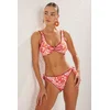 Trendyol Red-Multicolored Floral Patterned Regular Leg Bikini Bottom
