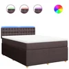 Vidaxl Box spring postelja z vzmetnico temno rjav 140x190 cm blago