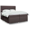 vidaXL Box spring postelja z vzmetnico temno rjav 200x200 cm blago, (21302361)