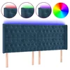 Vidaxl LED posteljno vzglavje temno modro 203x16x118/128 cm žamet