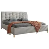 Hom`in OBLAZINJENA POSTELJA 140 cm x 200 cm , tekstil, leseni material bež