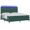 LED Box Spring Krevet Tamnozelena 200 x 200 cm Baršun