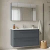 HANAH HOME Kupatilski ormarić sa umivaonikom i ogledalom (2 komada) Nuvola 100 v2 180