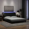 Okvir kreveta s LED-om bez madraca Hvar crni 160x200 cm od tkanine