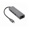 Adapter-konverter USB Tip C 3.1 na RJ45 10/100/1000 + 3 x USB 3.0 Aluminijum Gembird