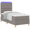 LED Box Spring Krevet Sivo-smeđa 90 x 190 cm tkanina
