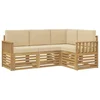 Set vanjskih sofa 4 pcs Bijela i bež 187,5 x 128,5 x 73 cm