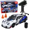 Daljinsko voden drift avto RC z zamenljivimi kolesi, 4x4, moder 1:24