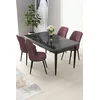 Hanah Home Set Trpezarijski sto i 4 stolice Nil, Prljavo roze