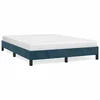 Vidaxl Posteljni okvir brez vzmetnice temno moder 140x190 cm žamet