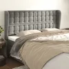 Uzglavlje s ušima svjetlosivo 203x23x118/128 cm baršunasto